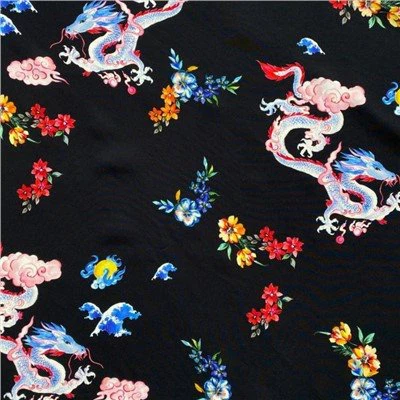 Digital Printed Plain Weave Elastic Crepe