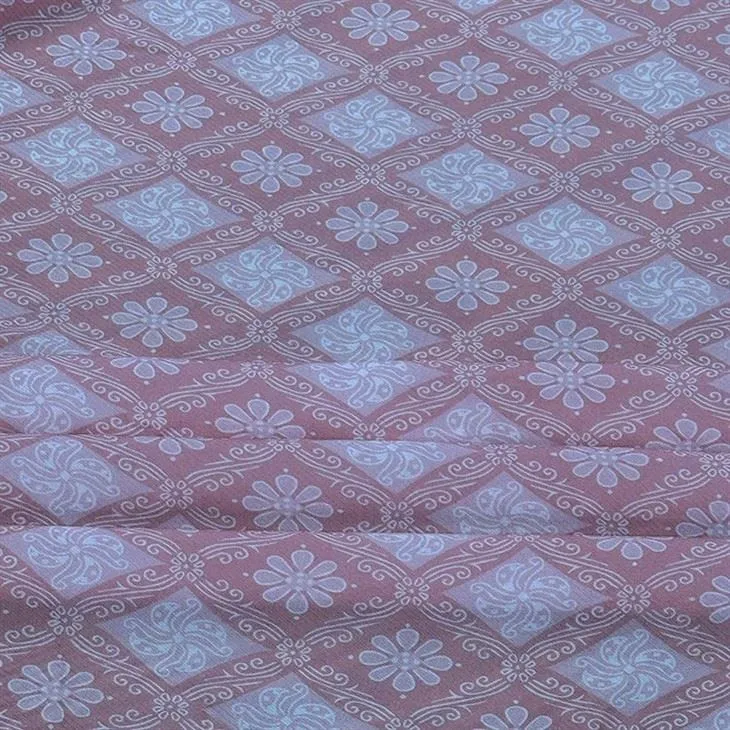 Grid Comfortable Twill Georgette Silk Fabric